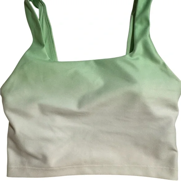 Wear It To Heart Lime Green/White Ombre Sports Bra. - Picture 2 of 3